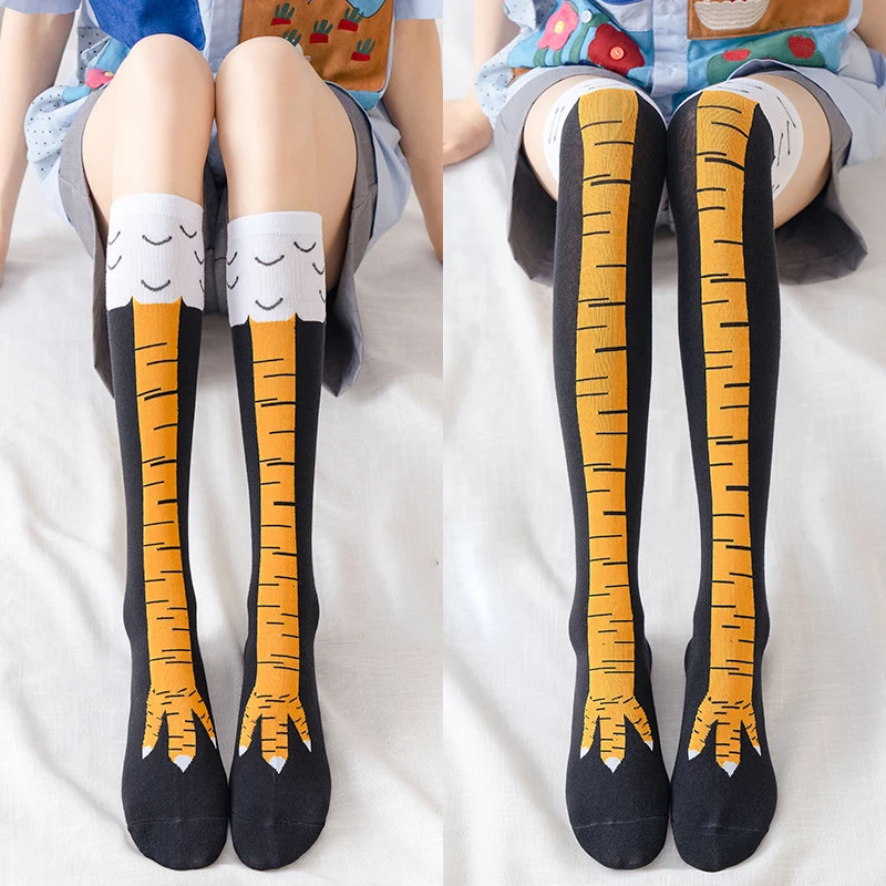 Funny Chicken Leg Socks - Komik Tavuk Pençesi Çorap Diz Üstü