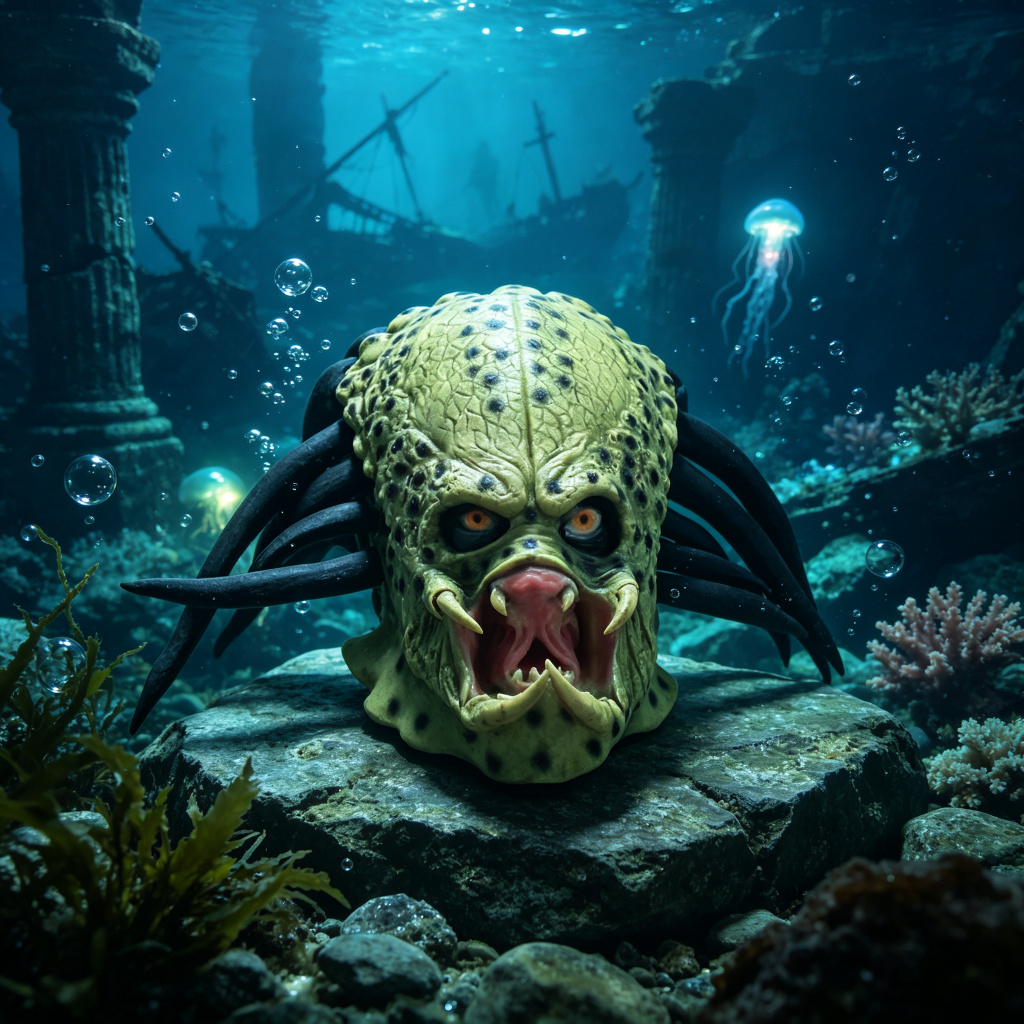 Latex Alien Mask Realistic - Gerçekçi Predator Tam Baş Maskesi Uzaylı