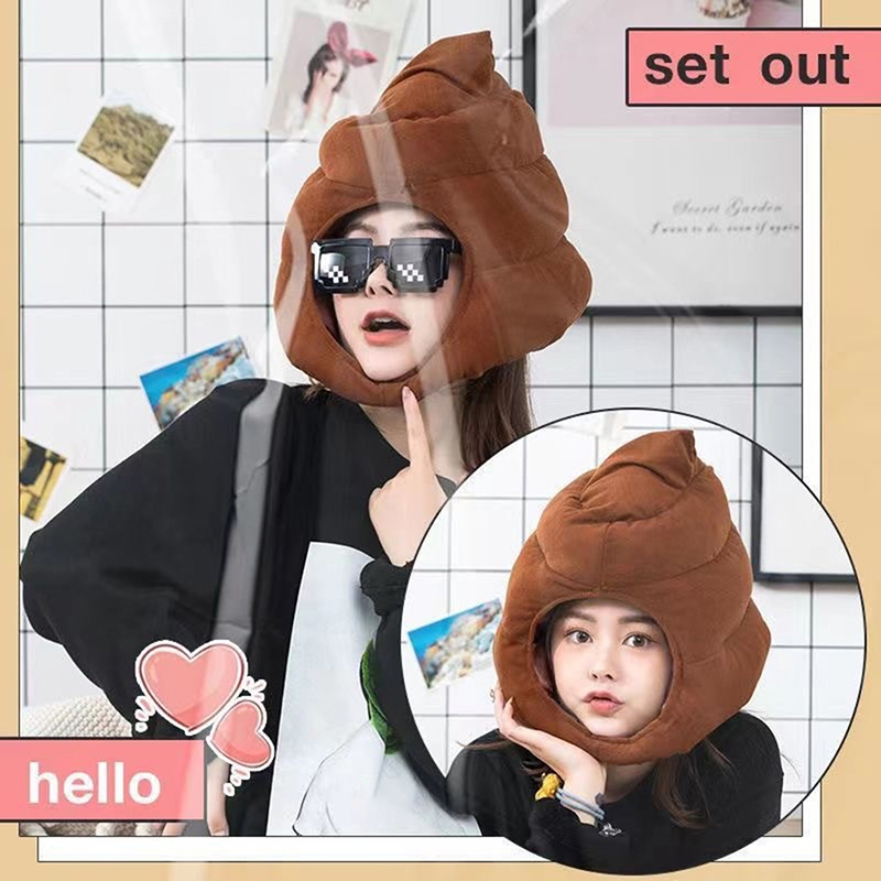 Fake Poop Gag Gift - Yaratıcı Sevimli Kaka Şeklinde Peluş Şapka