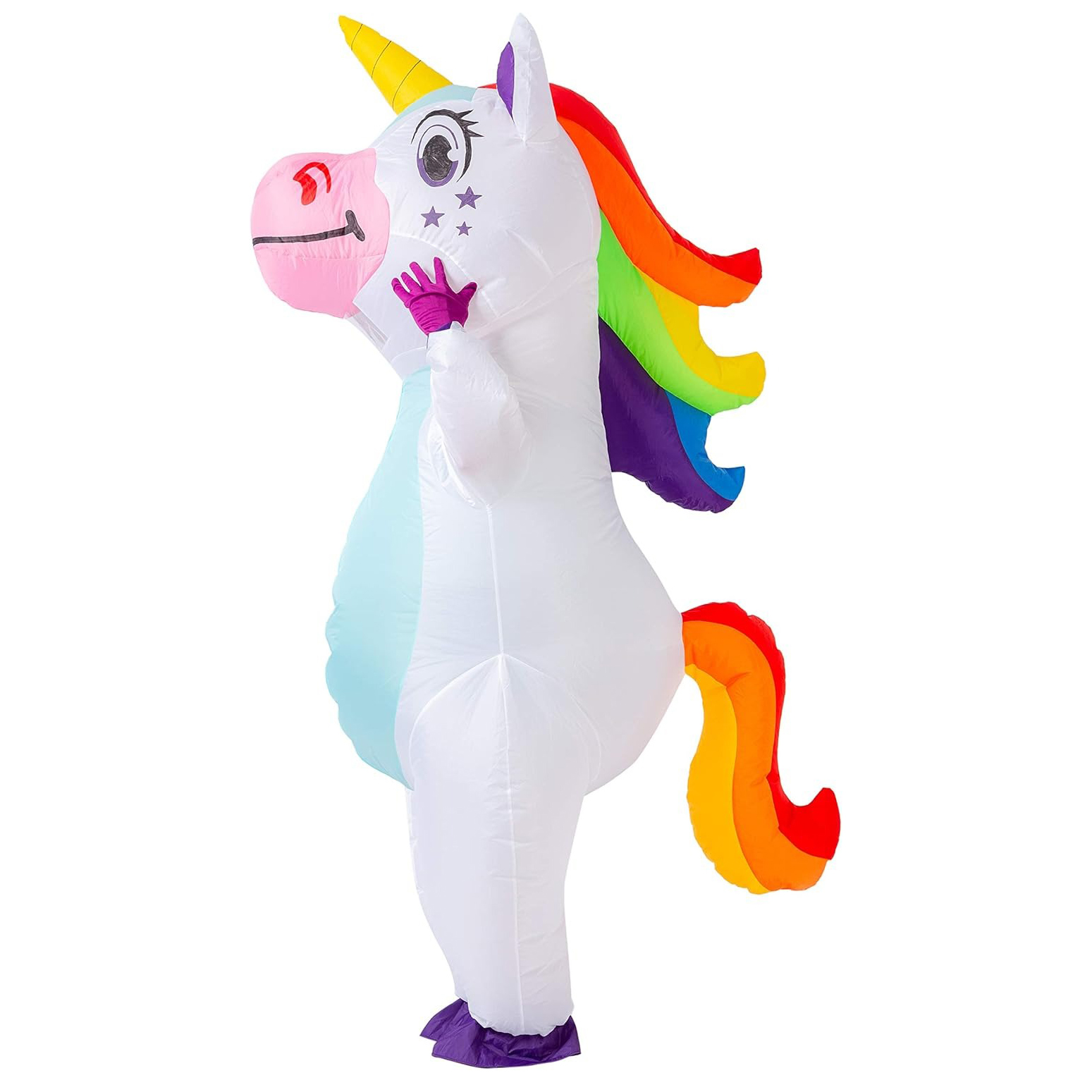 Costumes - Şişme Unicorn Kostümü Yetişkin Cadılar Bayramı