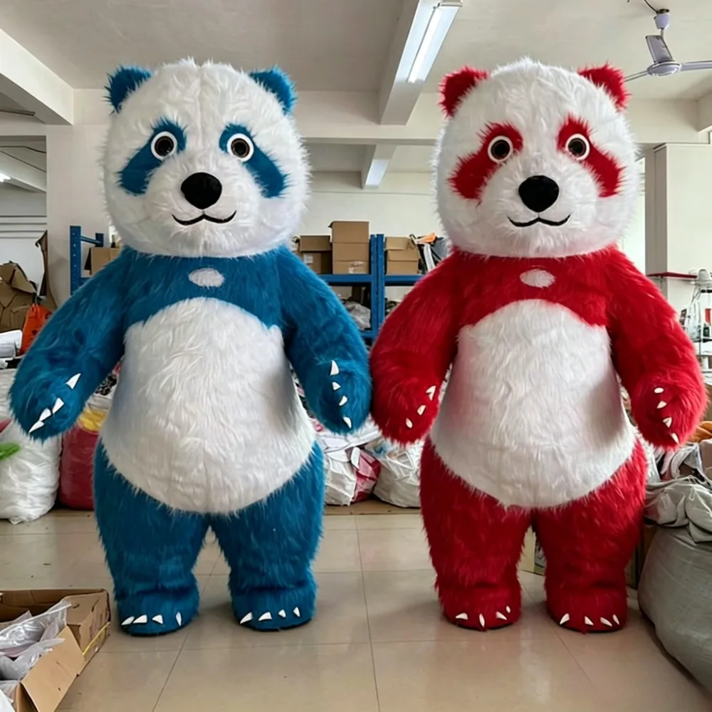 Costumes - Renkli Dev Panda Şişme Maskot Kostümü,