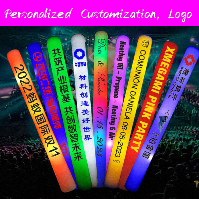Flashing Led Foam Sticks Party - 30 LED ışıklı köpük çubuklar kişiselleştirilmiş