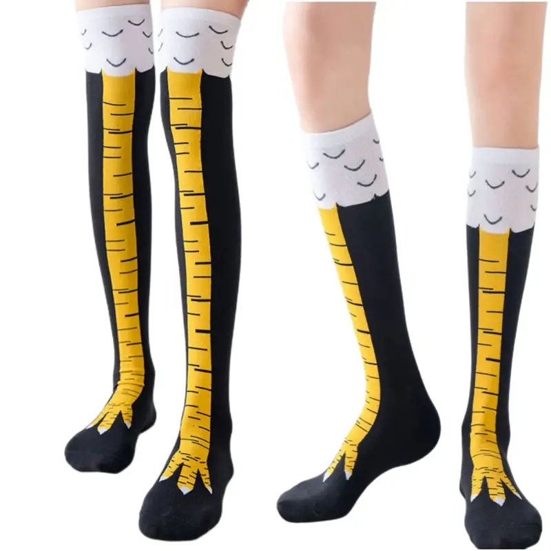 1/2/4 çift kadın diz üstü çora - Funny Chicken Leg Socks incelemesi ve fiyatı