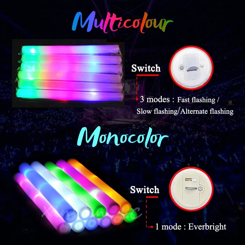 1/15/30 Adet Renkli Yanıp Söne - Flashing Led Foam Sticks Party incelemesi ve fiyatı