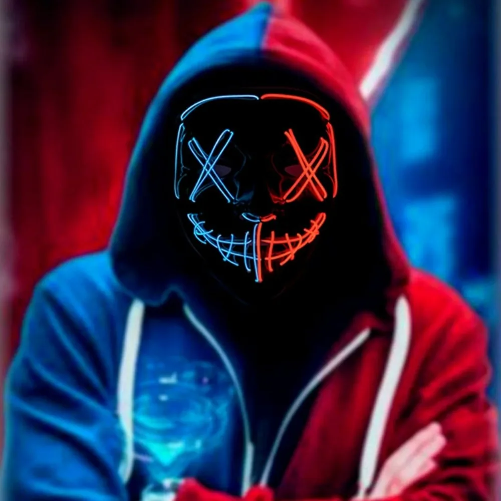 Sıcak satış cadılar bayramı pa - Led Purge Mask Halloween incelemesi ve fiyatı