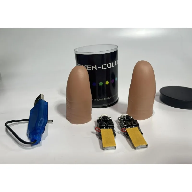 Süper Hafif Yedi Renk LED Işık - Thumb Tip Magic Trick Set incelemesi ve fiyatı