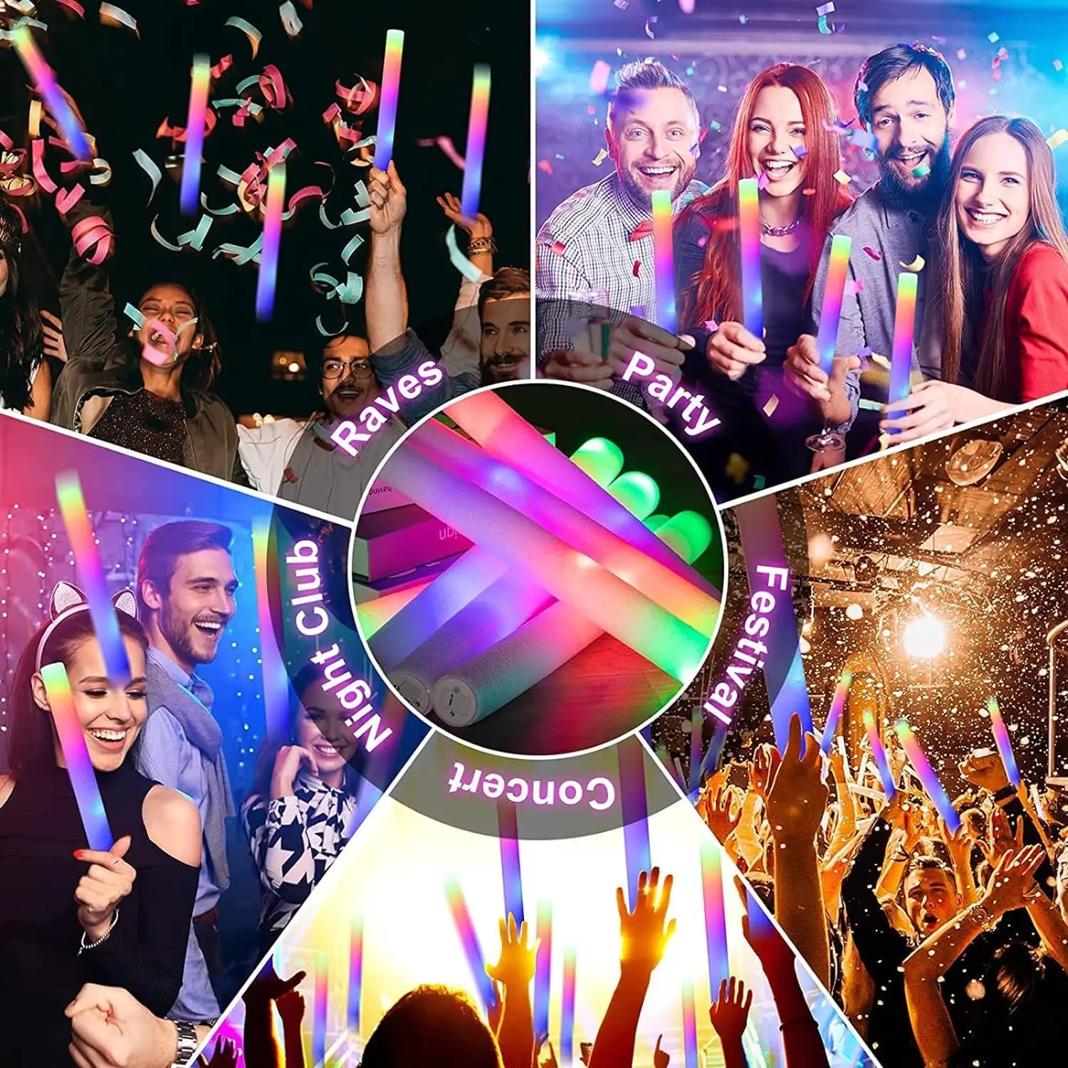 50 Adet LED Köpük Işık Çubukla - Flashing Led Foam Sticks Party incelemesi ve fiyatı