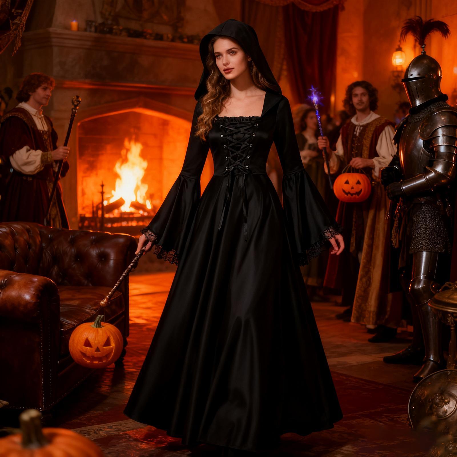 Cadılar Bayramı Cadı Kostümü O - Medieval Renaissance Dress Women incelemesi ve fiyatı