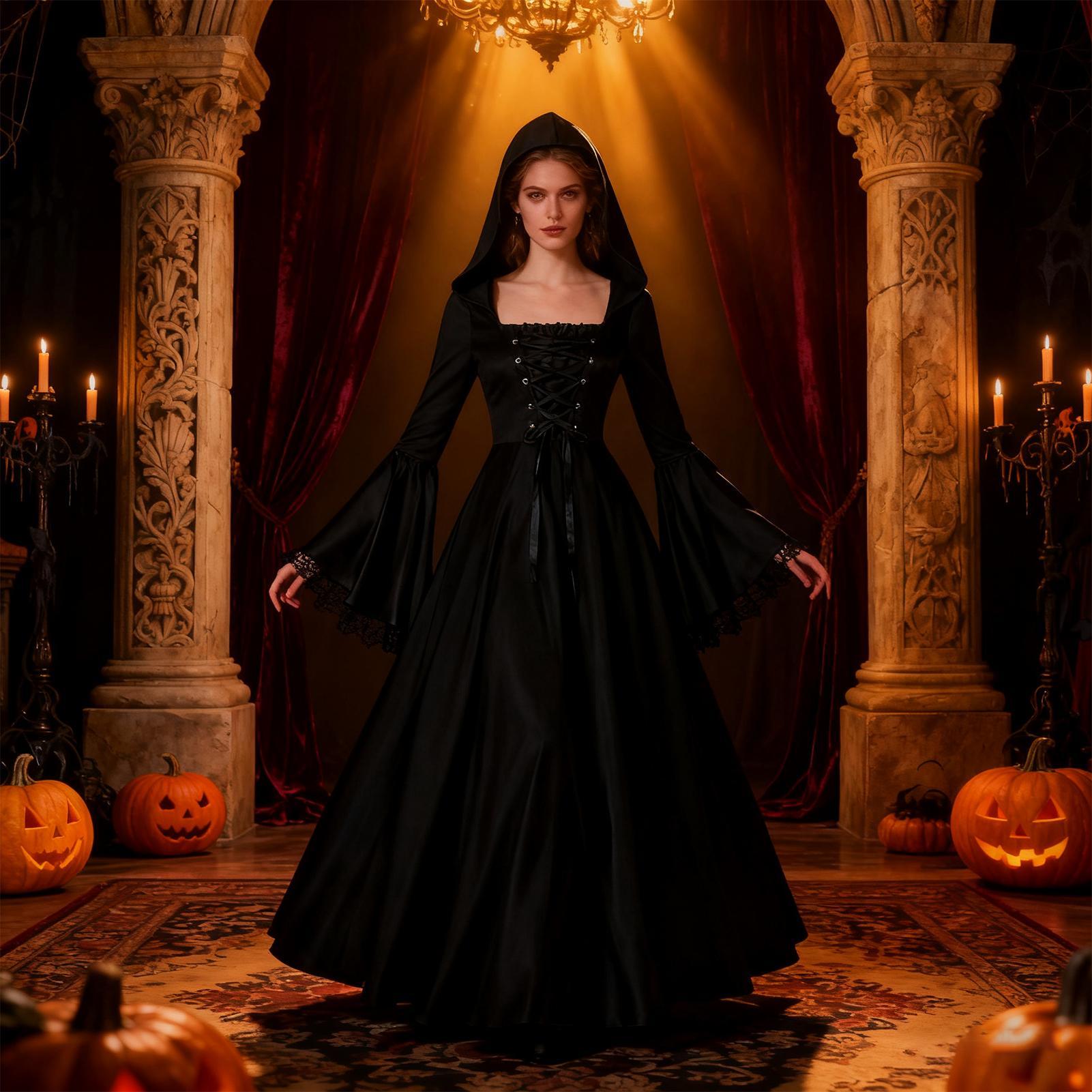 Cadılar Bayramı Cadı Kostümü O - Medieval Renaissance Dress Women incelemesi ve fiyatı