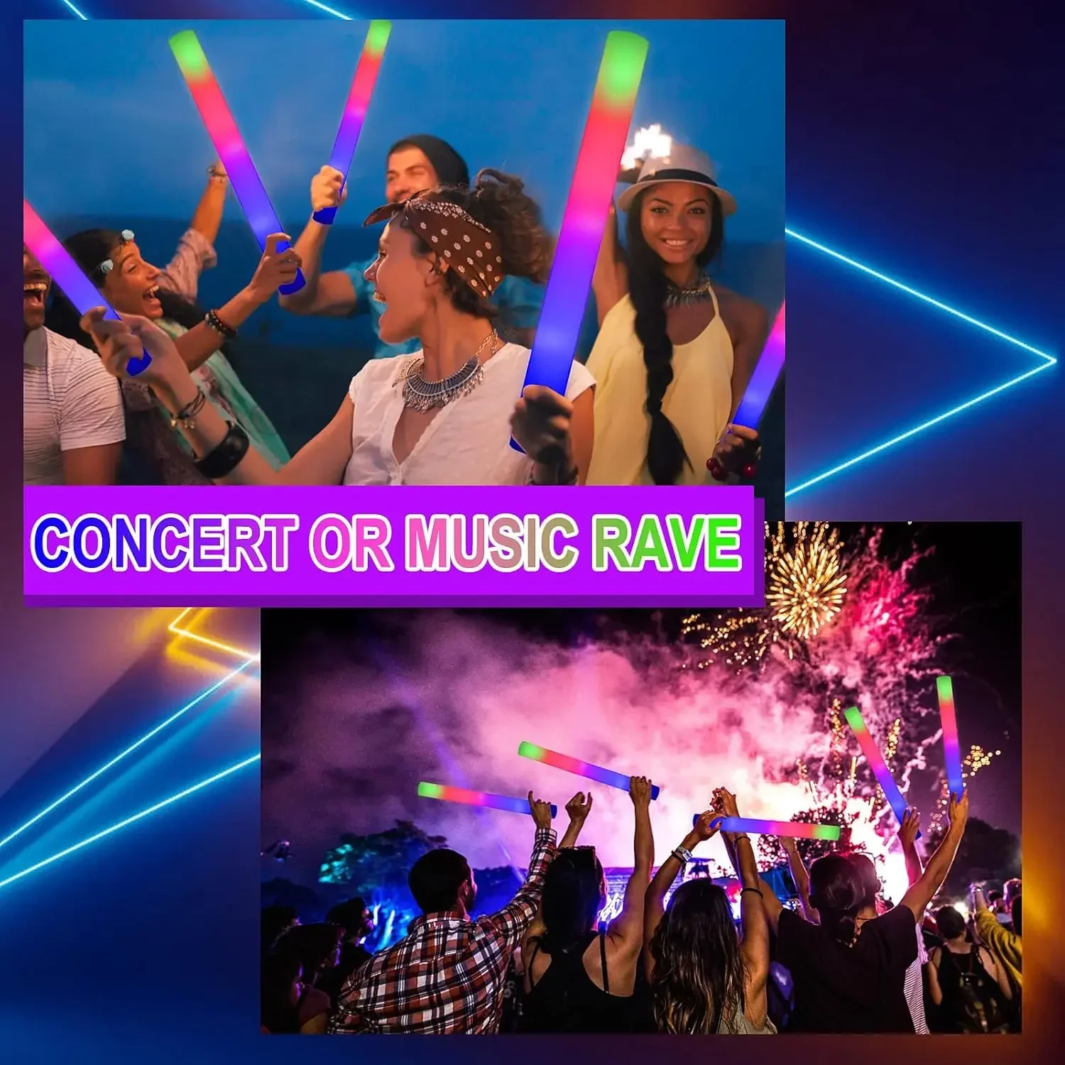 3Z-50PCS Led Köpük Işık Çubukl - Flashing Led Foam Sticks Party incelemesi ve fiyatı