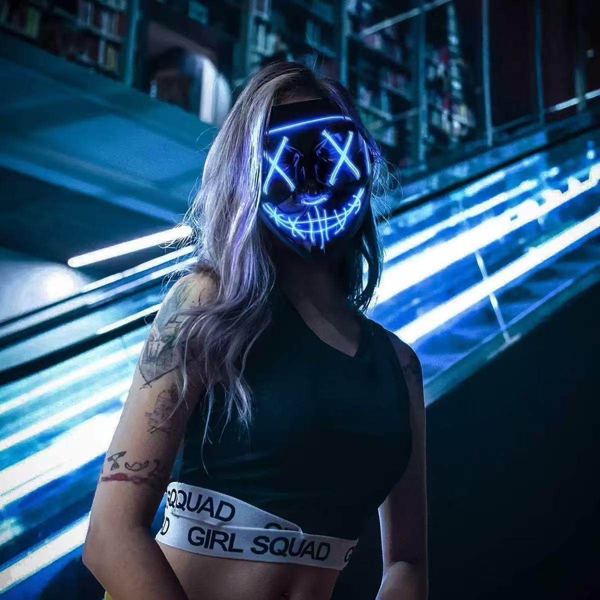 LED Işıklı Siyah V Şekilli Mas - Led Purge Mask Halloween incelemesi ve fiyatı
