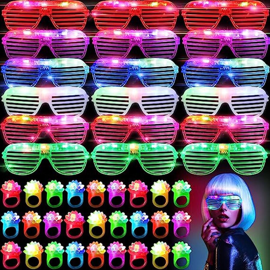 10-50 adet LED gözlük Light Up - Glow In The Dark Party Glasses incelemesi ve fiyatı