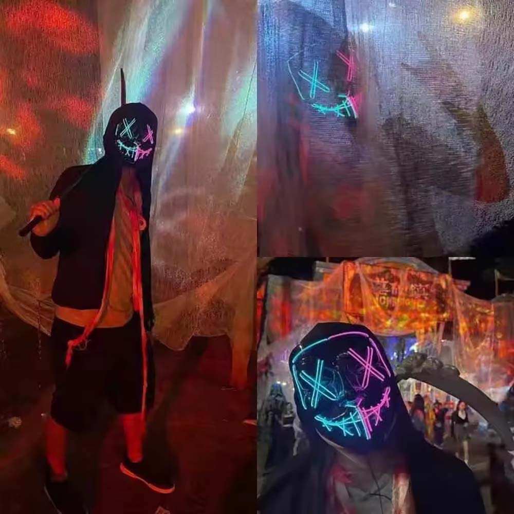 Kablosuz Neon LED Purge Maskes - Led Purge Mask Halloween incelemesi ve fiyatı