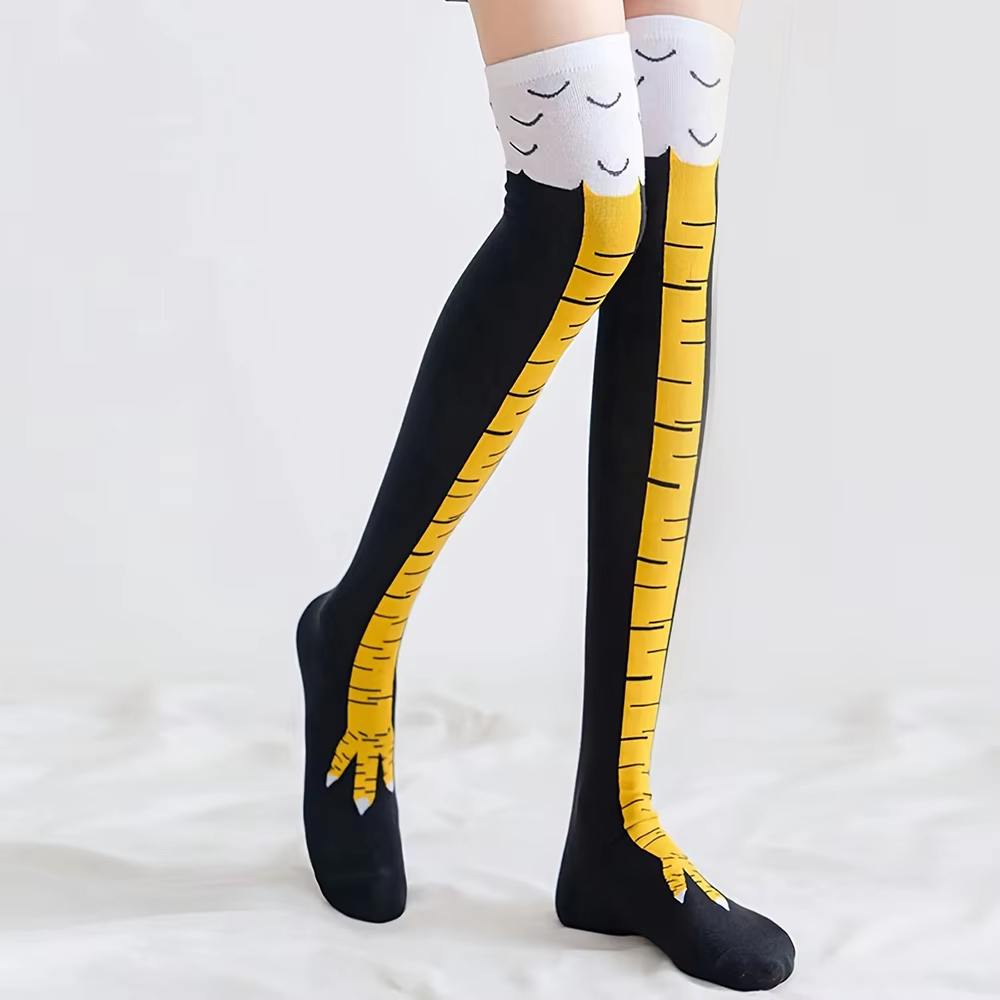 1/2 çift kadın diz üstü çorap  - Funny Chicken Leg Socks incelemesi ve fiyatı