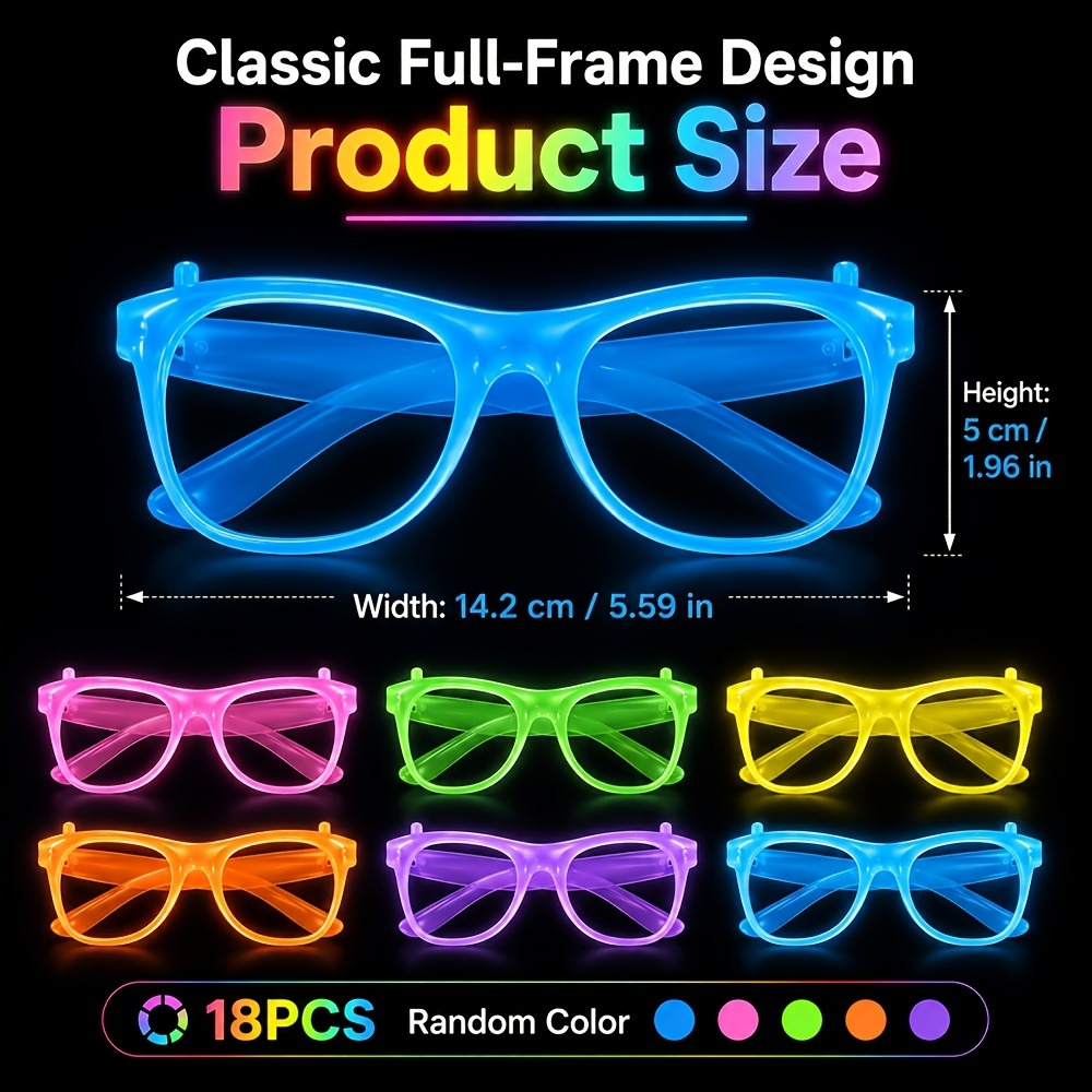 5/12 Çift Rastgele Renkli Kara - Glow In The Dark Party Glasses incelemesi ve fiyatı