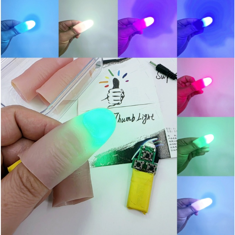 7 Renkli Işık Çifti Seti Şarj  - Thumb Tip Magic Trick Set incelemesi ve fiyatı